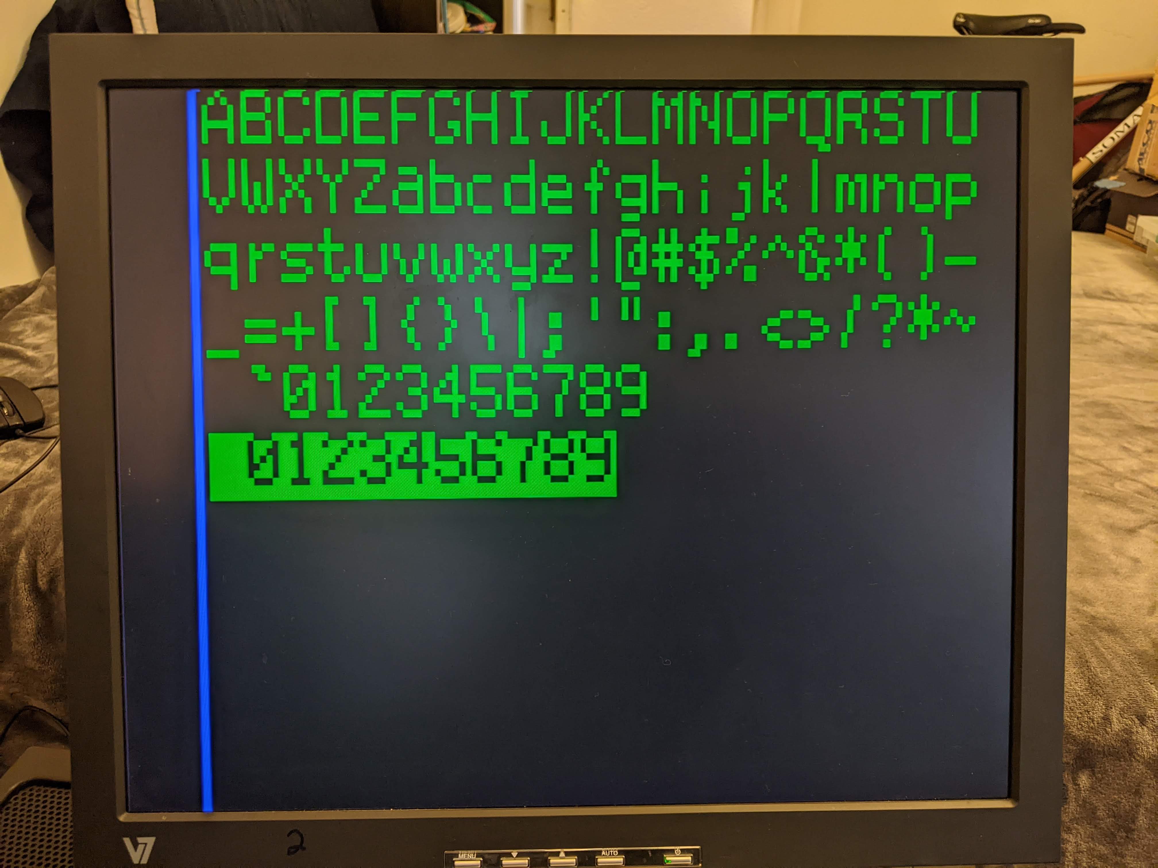 Text demo with highlighted characters included using my own custom font